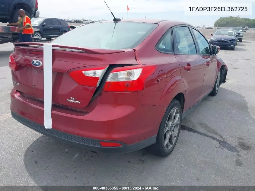 1FADP3F26EL362725 2014 Ford Focus Se