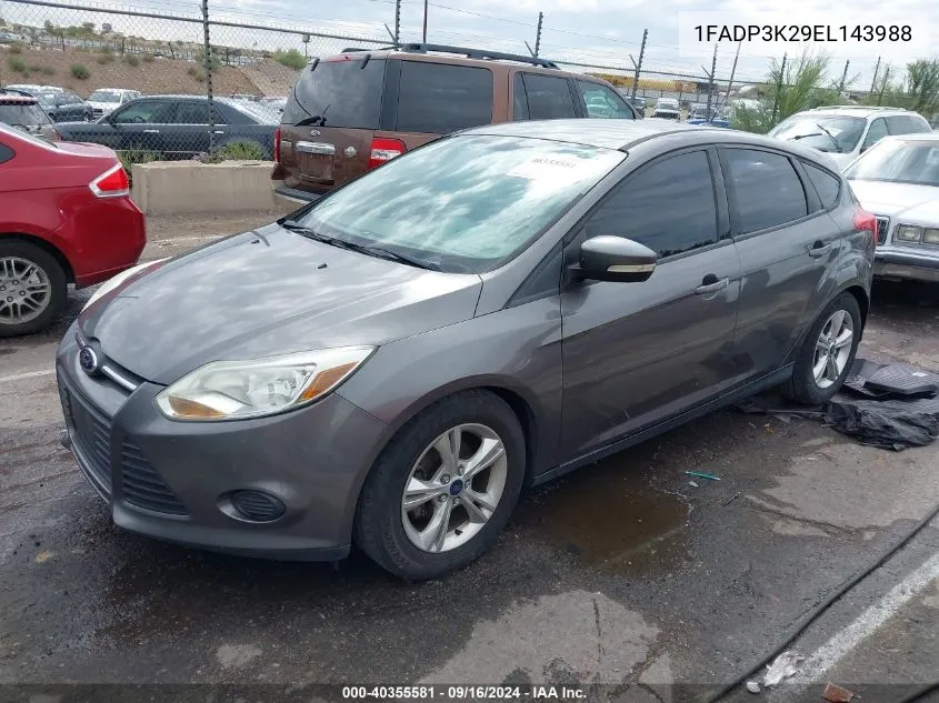 2014 Ford Focus Se VIN: 1FADP3K29EL143988 Lot: 40355581