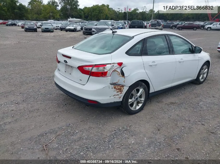 2014 Ford Focus Se VIN: 1FADP3F25EL366832 Lot: 40355734