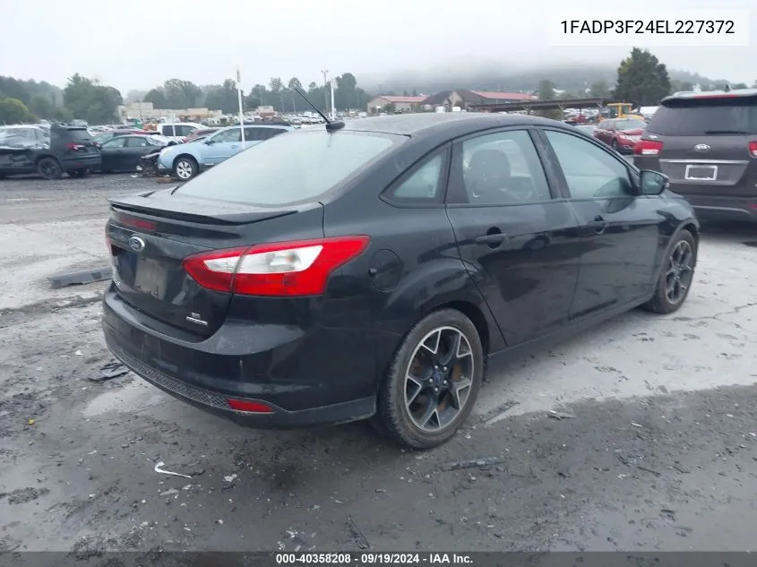 2014 Ford Focus Se VIN: 1FADP3F24EL227372 Lot: 40358208