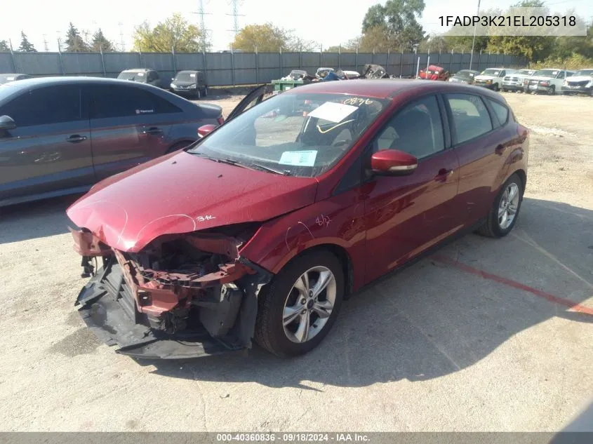 2014 Ford Focus Se VIN: 1FADP3K21EL205318 Lot: 40360836