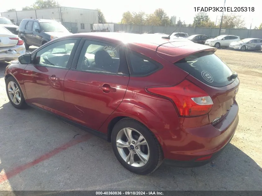 2014 Ford Focus Se VIN: 1FADP3K21EL205318 Lot: 40360836