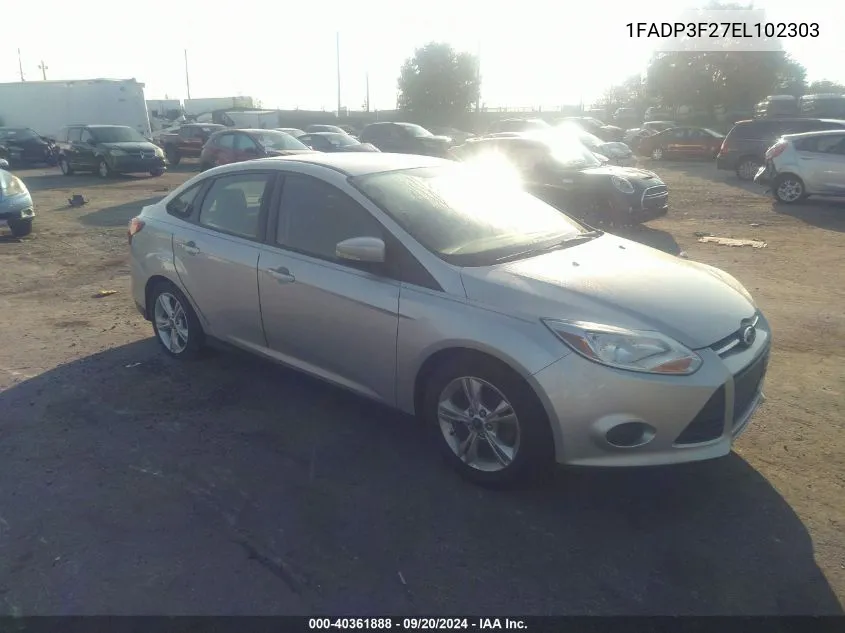 2014 Ford Focus Se VIN: 1FADP3F27EL102303 Lot: 40361888