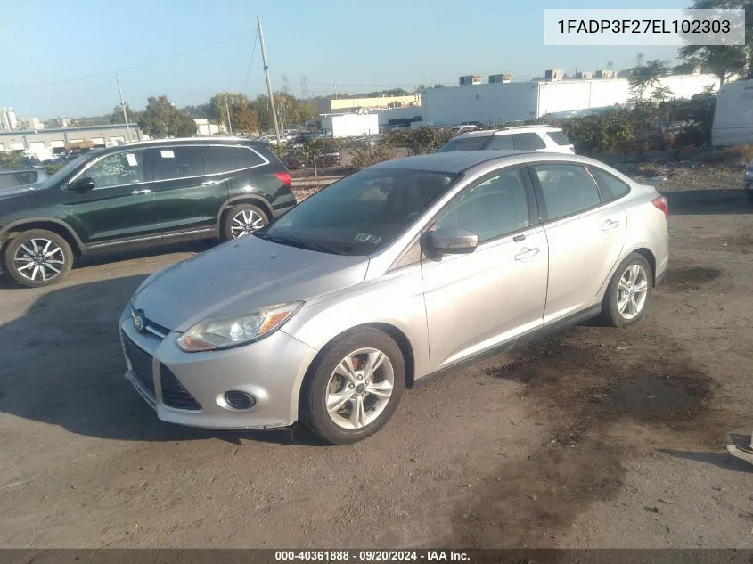 2014 Ford Focus Se VIN: 1FADP3F27EL102303 Lot: 40361888