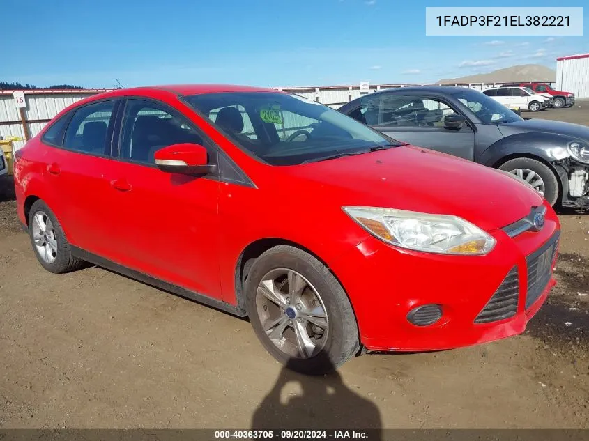 2014 Ford Focus Se VIN: 1FADP3F21EL382221 Lot: 40363705