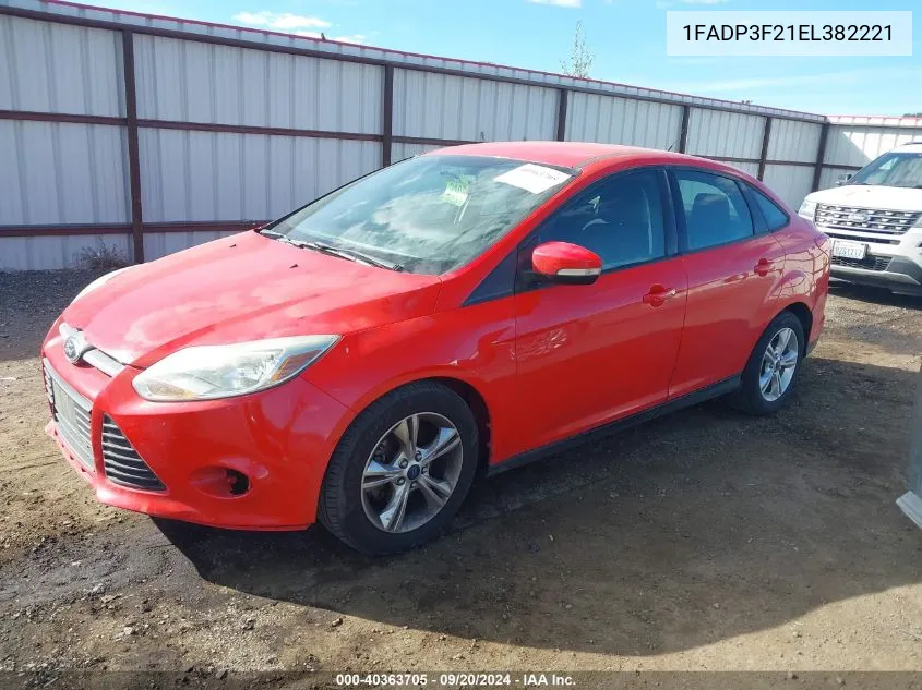 2014 Ford Focus Se VIN: 1FADP3F21EL382221 Lot: 40363705