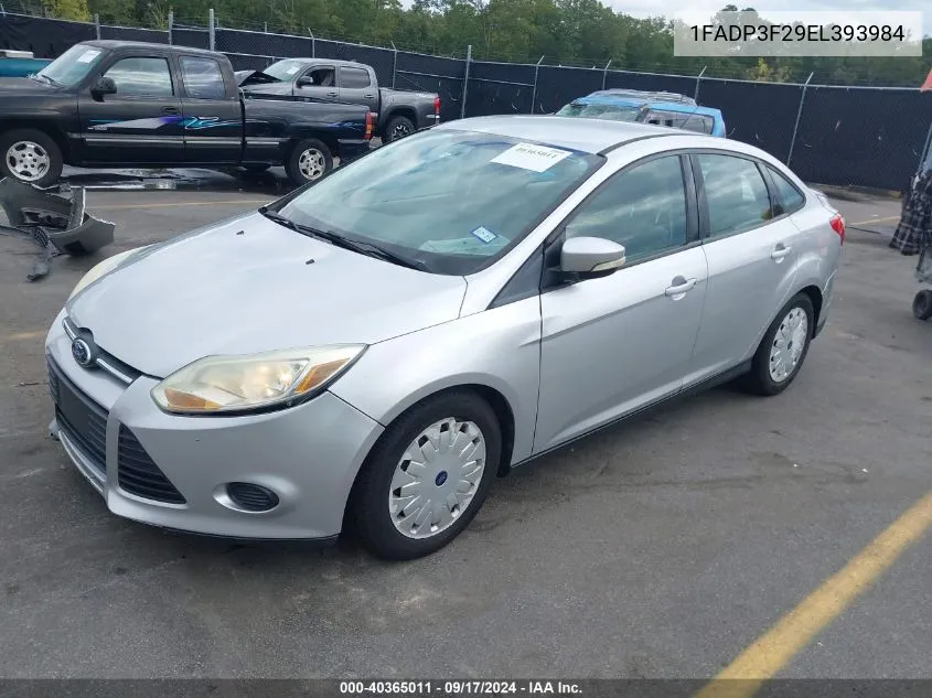 2014 Ford Focus Se VIN: 1FADP3F29EL393984 Lot: 40365011