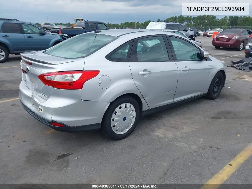 2014 Ford Focus Se VIN: 1FADP3F29EL393984 Lot: 40365011