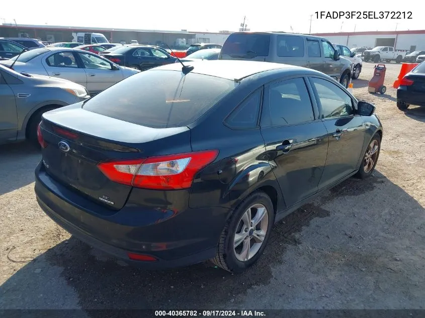 2014 Ford Focus Se VIN: 1FADP3F25EL372212 Lot: 40365782