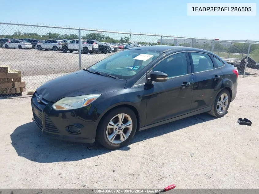 2014 Ford Focus Se VIN: 1FADP3F26EL286505 Lot: 40365792