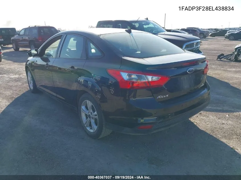 2014 Ford Focus Se VIN: 1FADP3F28EL438834 Lot: 40367037