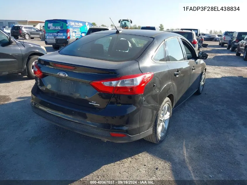 2014 Ford Focus Se VIN: 1FADP3F28EL438834 Lot: 40367037