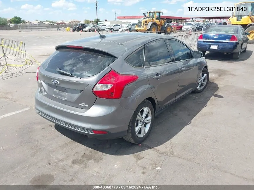 2014 Ford Focus Se VIN: 1FADP3K25EL381840 Lot: 40368779