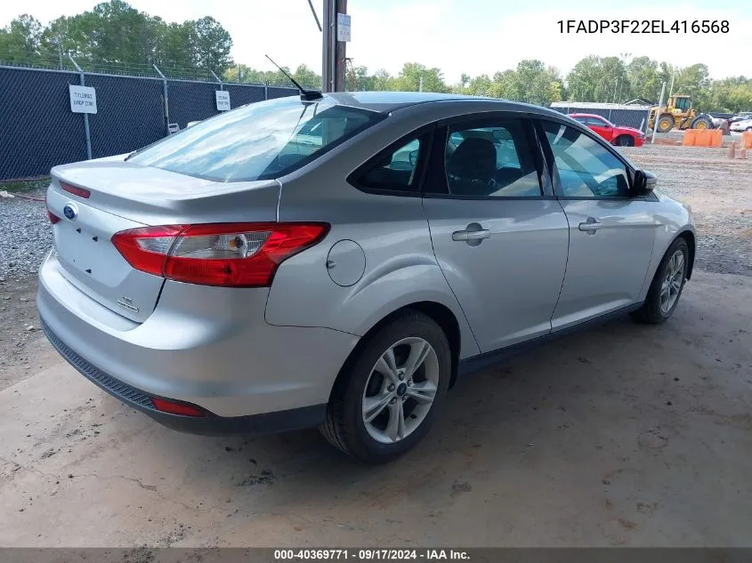 2014 Ford Focus Se VIN: 1FADP3F22EL416568 Lot: 40369771