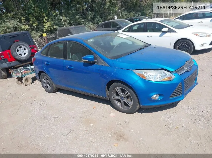 2014 Ford Focus Se VIN: 1FADP3F29EL419211 Lot: 40370369