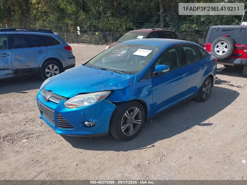 2014 Ford Focus Se VIN: 1FADP3F29EL419211 Lot: 40370369