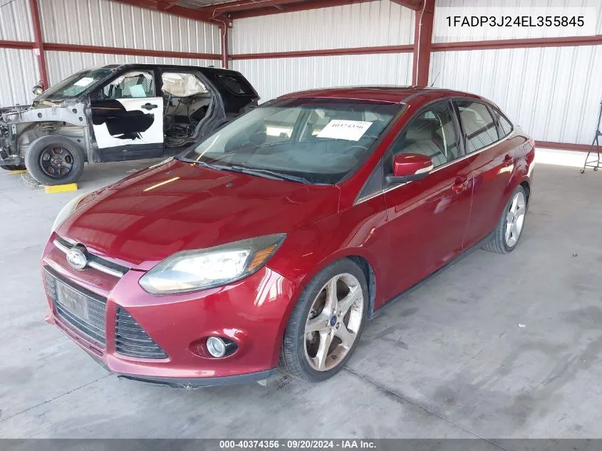 2014 Ford Focus Titanium VIN: 1FADP3J24EL355845 Lot: 40374356