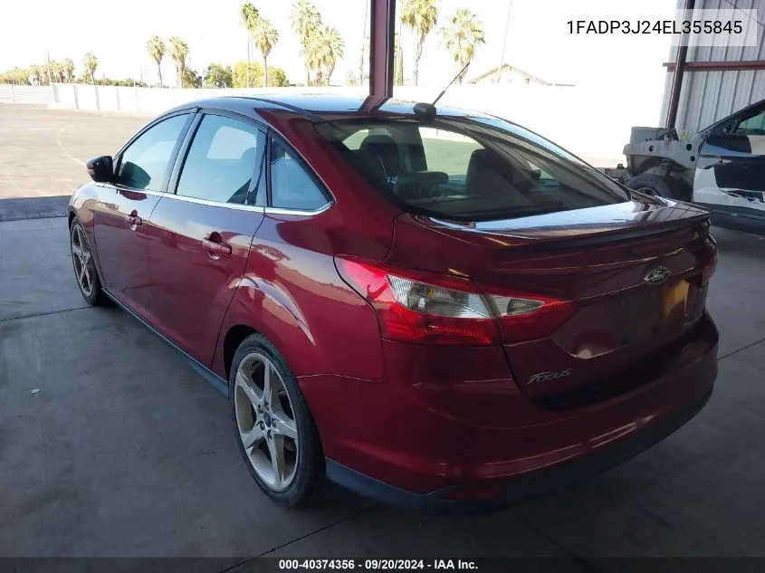 2014 Ford Focus Titanium VIN: 1FADP3J24EL355845 Lot: 40374356