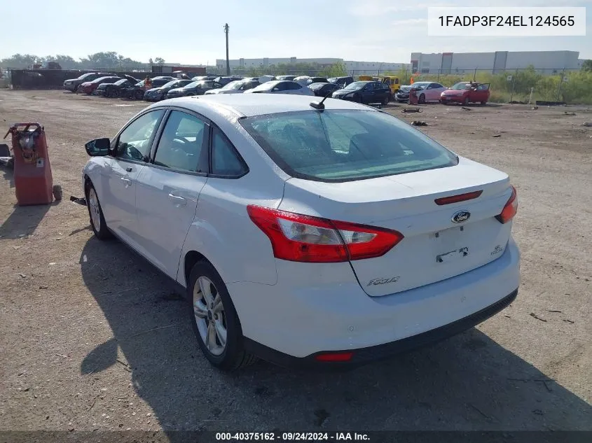 2014 Ford Focus Se VIN: 1FADP3F24EL124565 Lot: 40375162