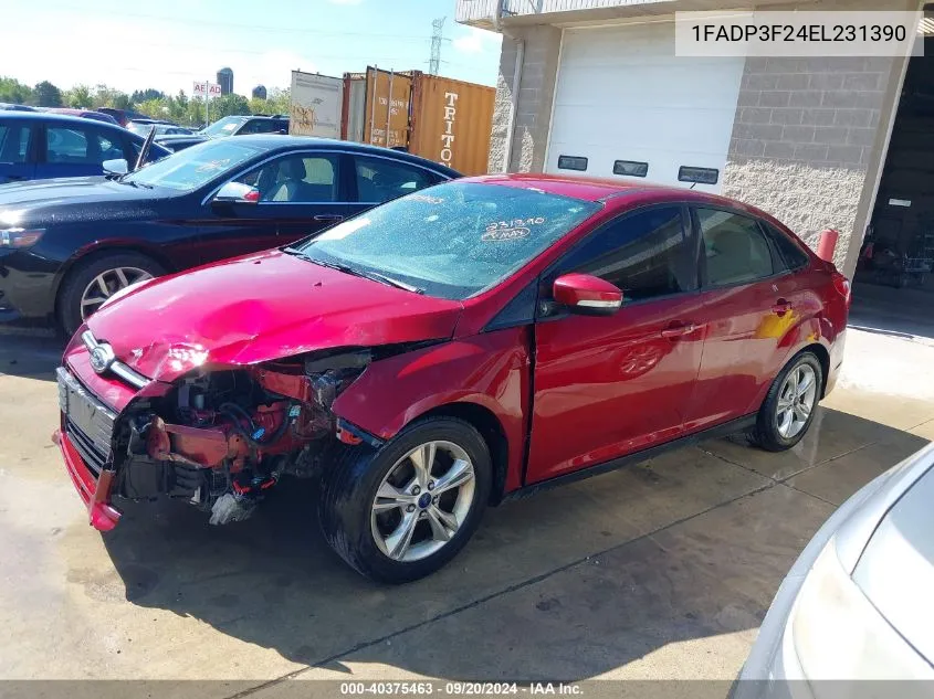 2014 Ford Focus Se VIN: 1FADP3F24EL231390 Lot: 40375463