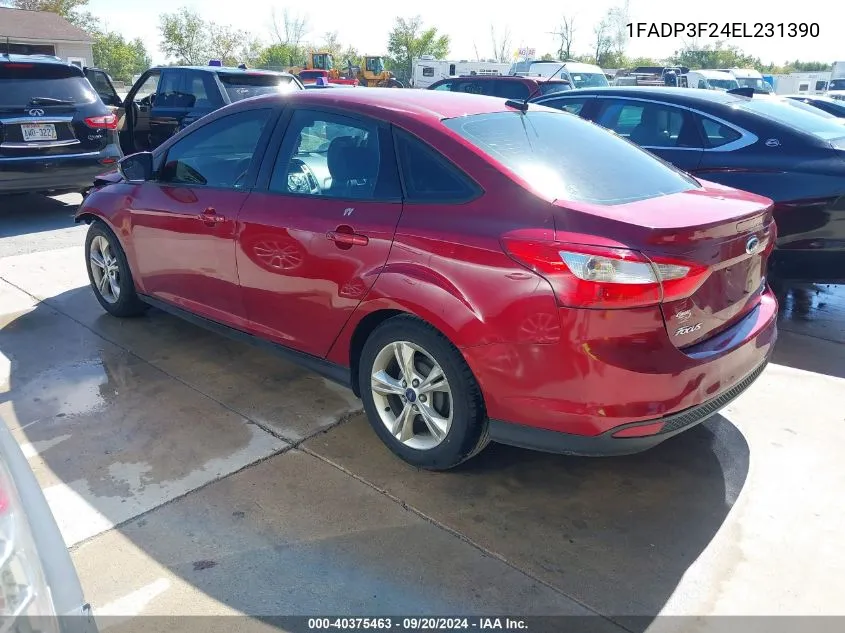 2014 Ford Focus Se VIN: 1FADP3F24EL231390 Lot: 40375463