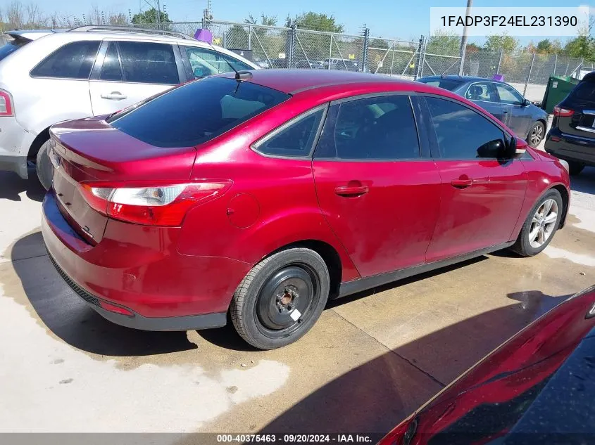 2014 Ford Focus Se VIN: 1FADP3F24EL231390 Lot: 40375463