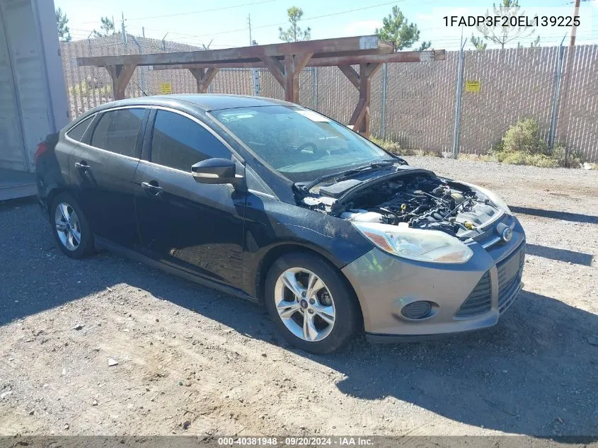 2014 Ford Focus Se VIN: 1FADP3F20EL139225 Lot: 40381948