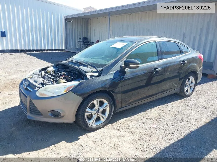 2014 Ford Focus Se VIN: 1FADP3F20EL139225 Lot: 40381948