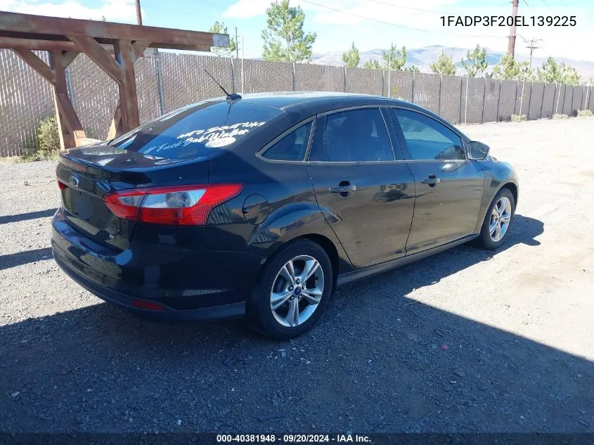 2014 Ford Focus Se VIN: 1FADP3F20EL139225 Lot: 40381948