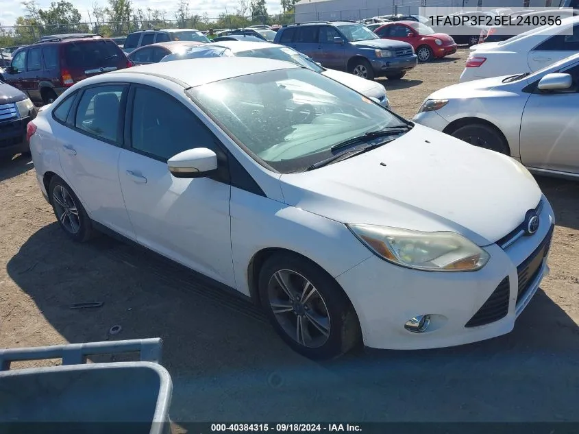 2014 Ford Focus Se VIN: 1FADP3F25EL240356 Lot: 40384315