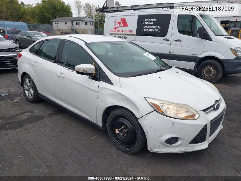 2014 Ford Focus Se VIN: 1FADP3F23EL187009 Lot: 40387993