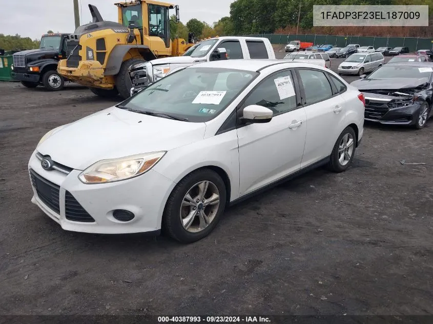 2014 Ford Focus Se VIN: 1FADP3F23EL187009 Lot: 40387993