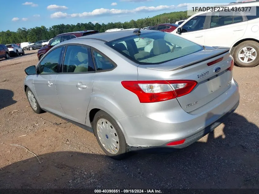 2014 Ford Focus Se VIN: 1FADP3F27EL436377 Lot: 40390851