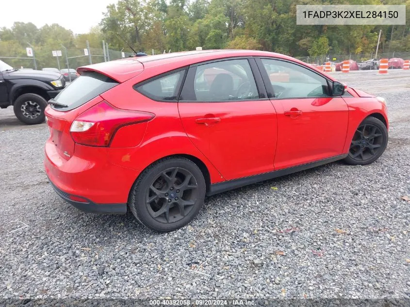 2014 Ford Focus Se VIN: 1FADP3K2XEL284150 Lot: 40392058