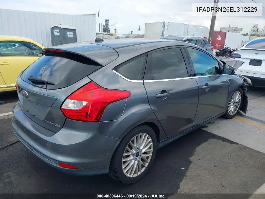 2014 Ford Focus Titanium VIN: 1FADP3N26EL312229 Lot: 40396446