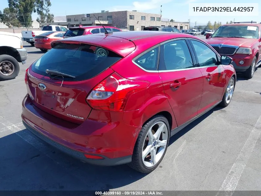 2014 Ford Focus Titanium VIN: 1FADP3N29EL442957 Lot: 40399160