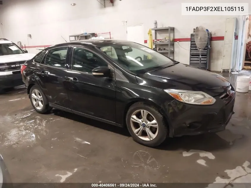 2014 Ford Focus Se VIN: 1FADP3F2XEL105115 Lot: 40406561