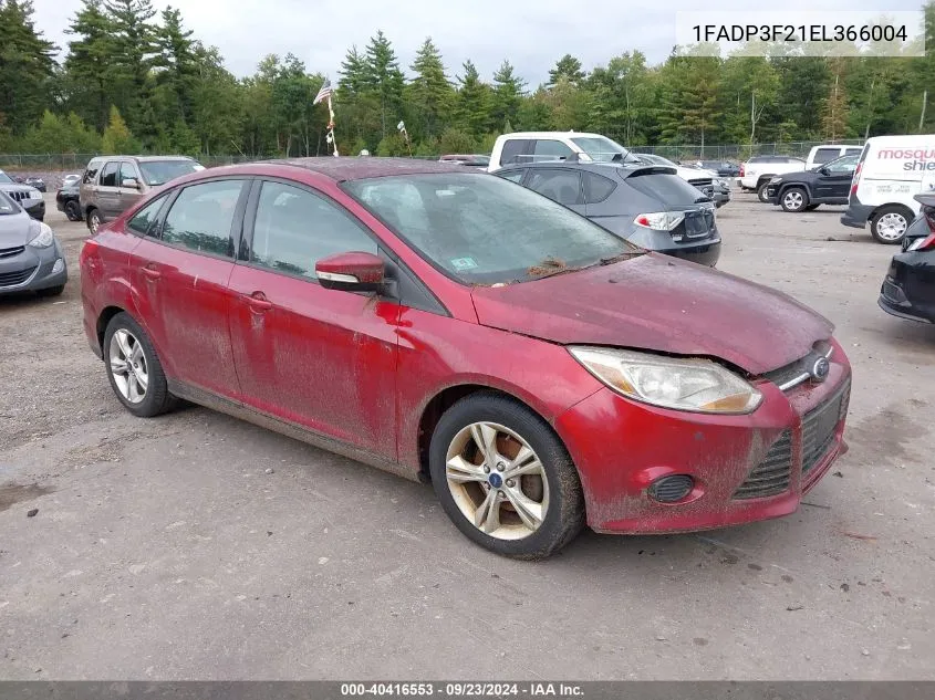 2014 Ford Focus Se VIN: 1FADP3F21EL366004 Lot: 40416553