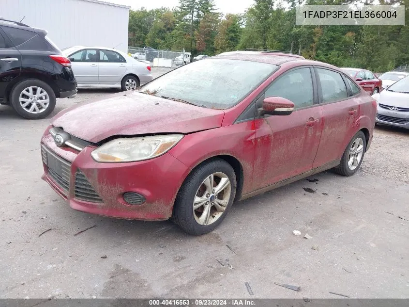 2014 Ford Focus Se VIN: 1FADP3F21EL366004 Lot: 40416553