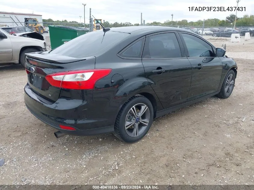 2014 Ford Focus Se VIN: 1FADP3F23EL437431 Lot: 40418336