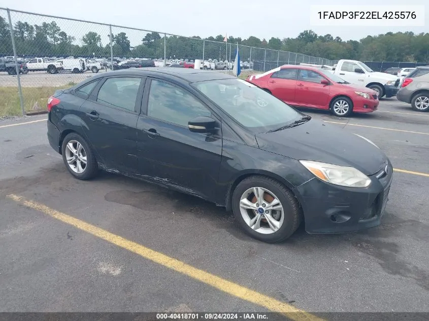 2014 Ford Focus Se VIN: 1FADP3F22EL425576 Lot: 40418701