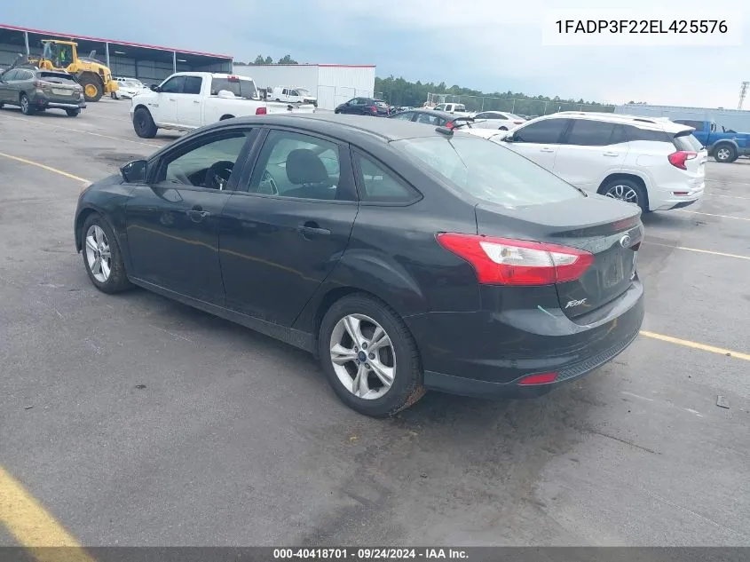 2014 Ford Focus Se VIN: 1FADP3F22EL425576 Lot: 40418701