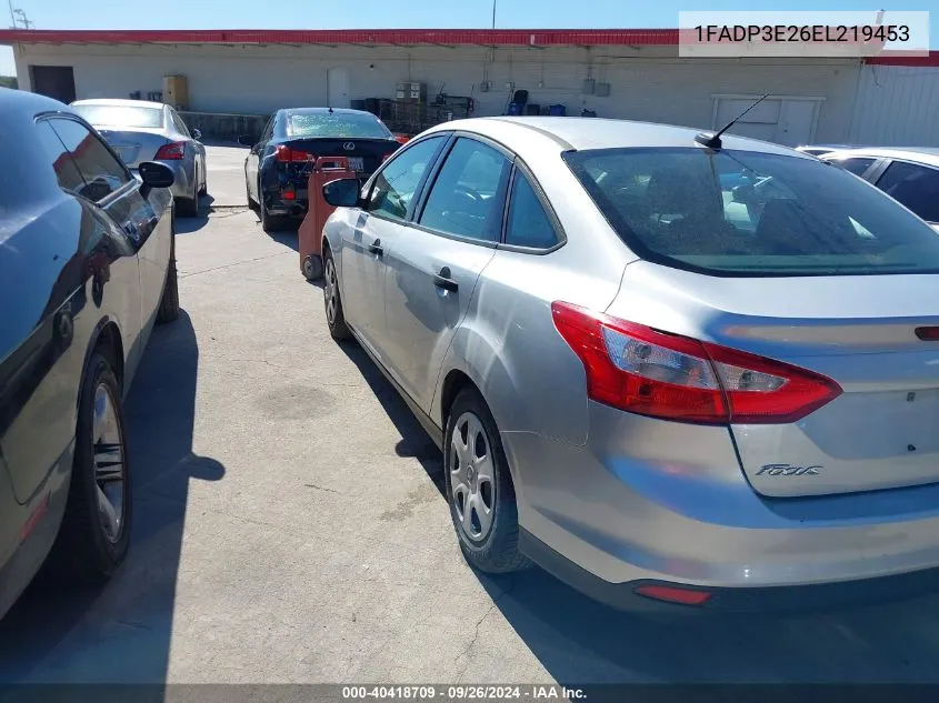 2014 Ford Focus S VIN: 1FADP3E26EL219453 Lot: 40418709