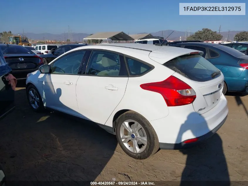 2014 Ford Focus Se VIN: 1FADP3K22EL312975 Lot: 40420567