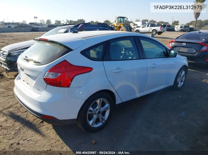 2014 Ford Focus Se VIN: 1FADP3K22EL312975 Lot: 40420567