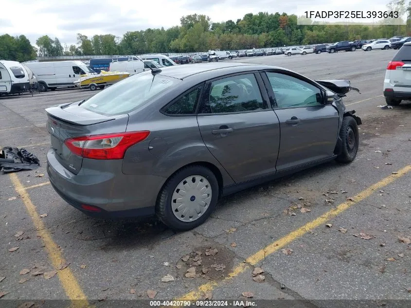 2014 Ford Focus Se VIN: 1FADP3F25EL393643 Lot: 40420790