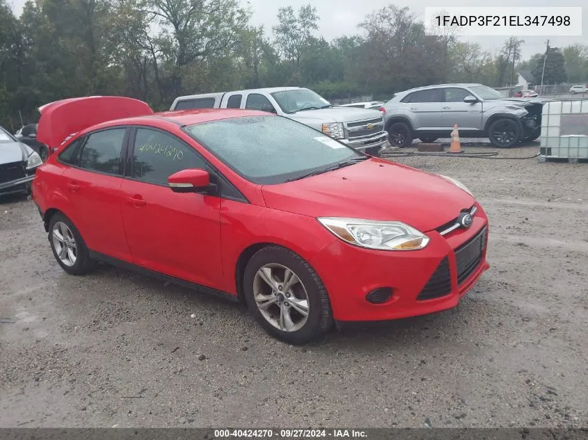 2014 Ford Focus Se VIN: 1FADP3F21EL347498 Lot: 40424270