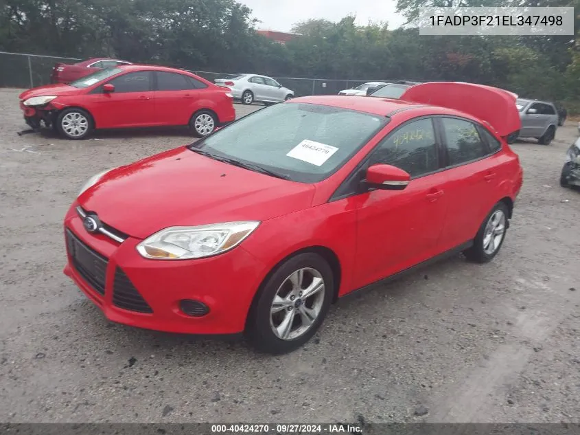 2014 Ford Focus Se VIN: 1FADP3F21EL347498 Lot: 40424270