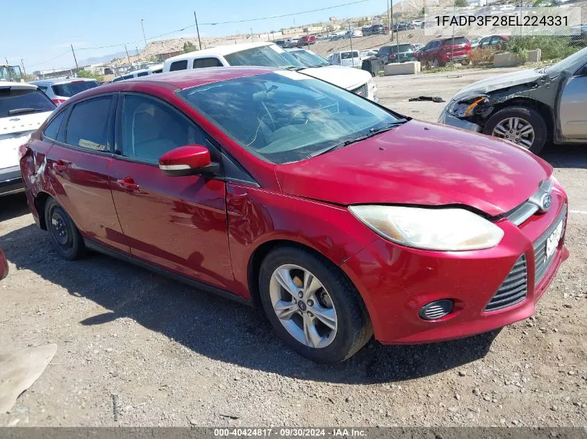 2014 Ford Focus Se VIN: 1FADP3F28EL224331 Lot: 40424817