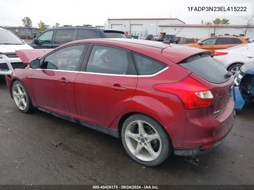 2014 Ford Focus Titanium VIN: 1FADP3N23EL415222 Lot: 40426175